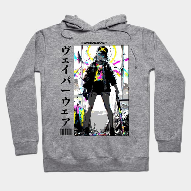 Japanese Anime and Manga Streetwear Urban Girl Hoodie by Neon Bang Bang